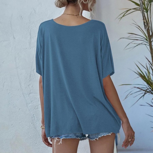 Cozy V neck Classic Dolman Sleeve Oversized Top - Picture 8 of 10